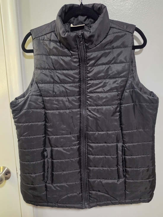 Bobbie Brooks Jackets & Blazers - Bobbie Brooks Plus Black Quilted Puffer Vest 1X Full Zip Mock Neck